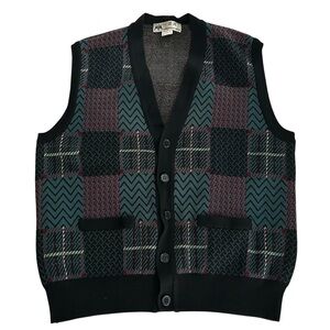 Vintage Shanghai Geometric Patterned Wool Vest